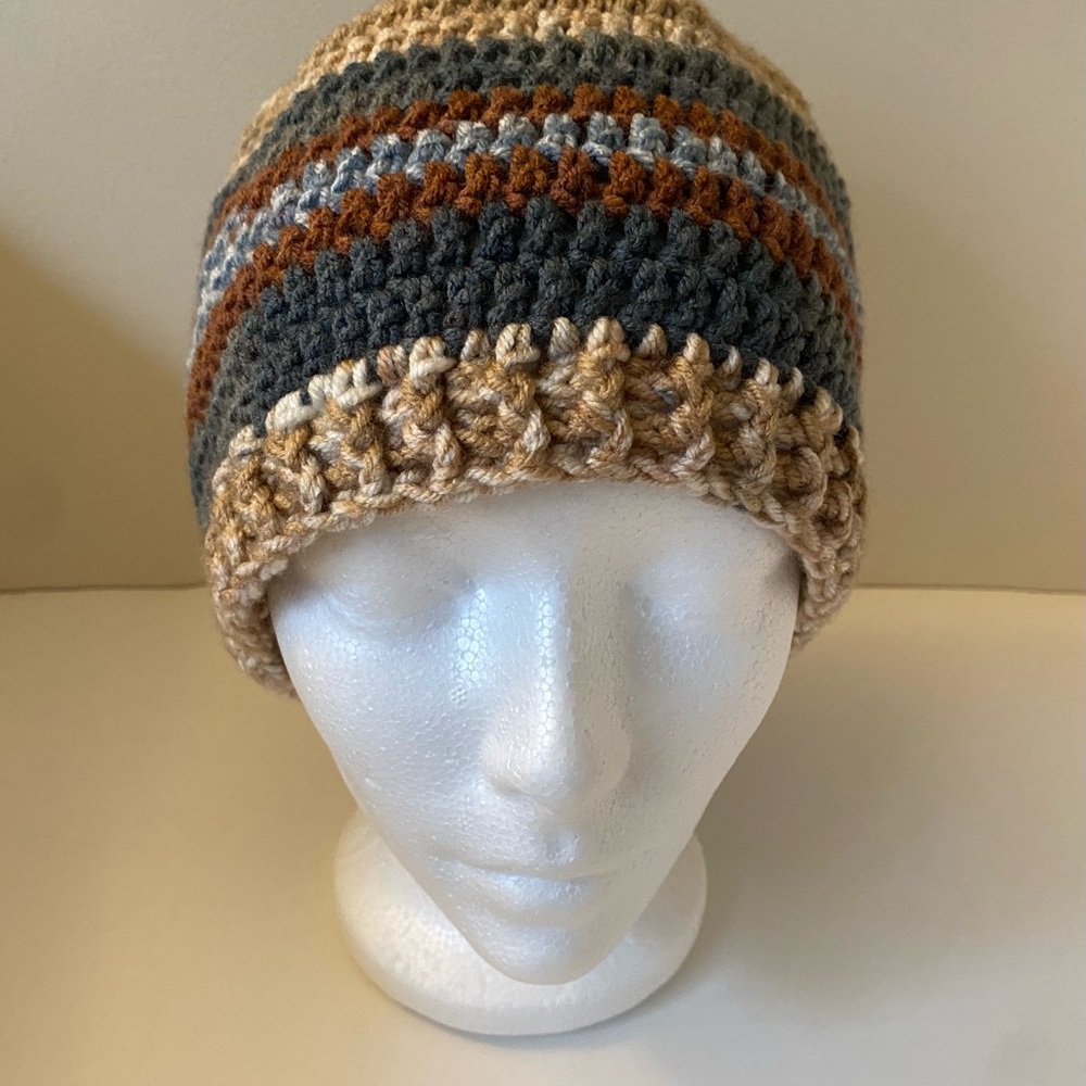 Multicolor Striped Crochet Beanie